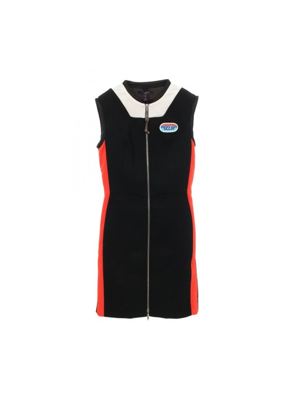 Louis Vuitton Dress Body Conscious Biker Sleeveless Black Wool Nylon